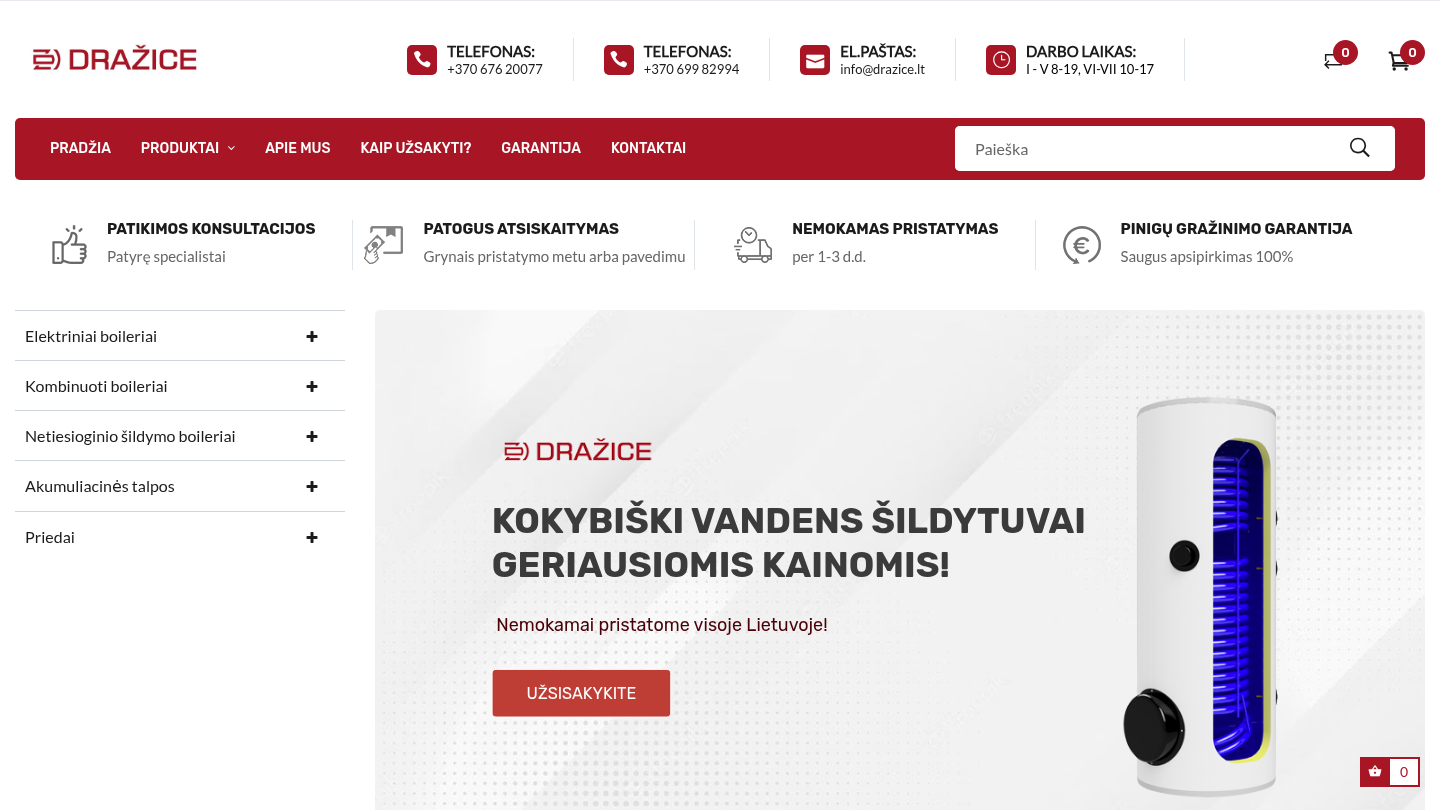 Drazice.lt – Atnaujintas pirmasis puslapis