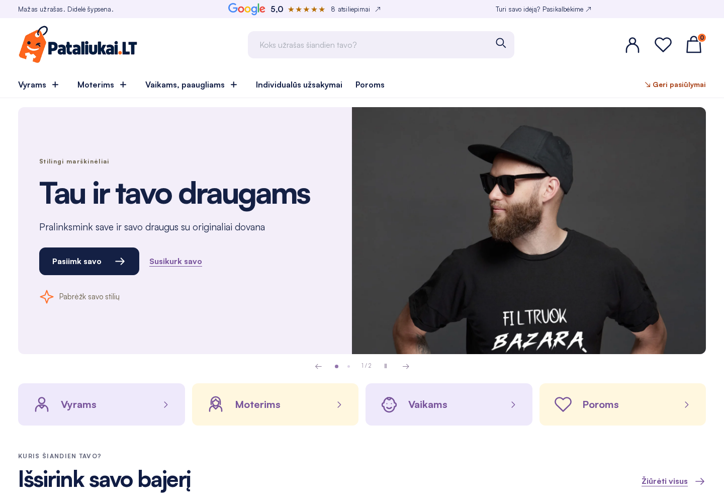 Pataliukai.lt – Atnaujintas pirmasis puslapis